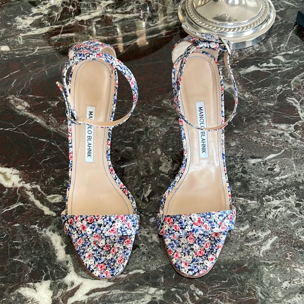 Manolo Blahnik silk heels
